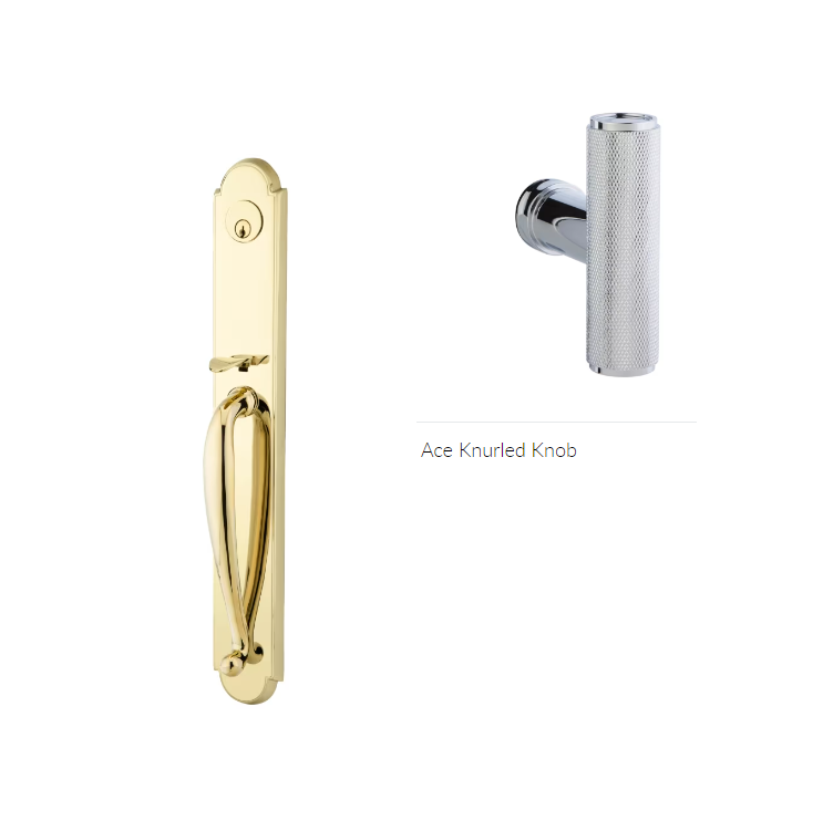 Emtek 4314ACEKN Single Cyl , Wilmington Tub Entry , The Ace Knurled Knob - Parent