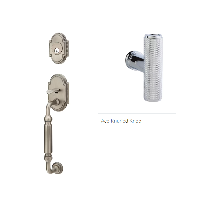 Emtek 4320ACEKN Double Cyl , Knoxville Tub Entry , The Ace Knurled Knob - Parent