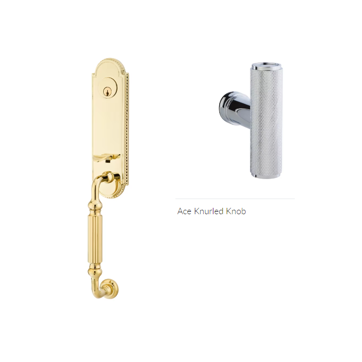 Emtek 4321ACEKN Double Cyl , Orleans Tub Entry , The Ace Knurled Knob - Parent