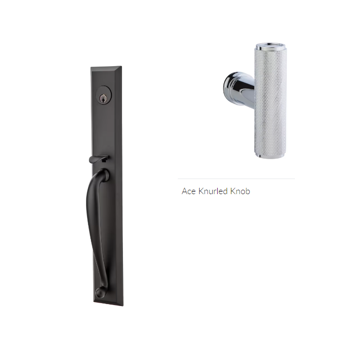 Emtek 4415ACEKN Single Cyl , Jefferson Tub Entry , The Ace Knurled Knob - Parent