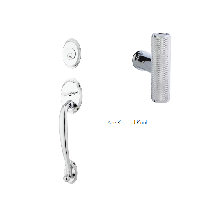 Emtek 4420ACEKN Double Cyl , Saratoga Tub Entry , The Ace Knurled Knob - Parent