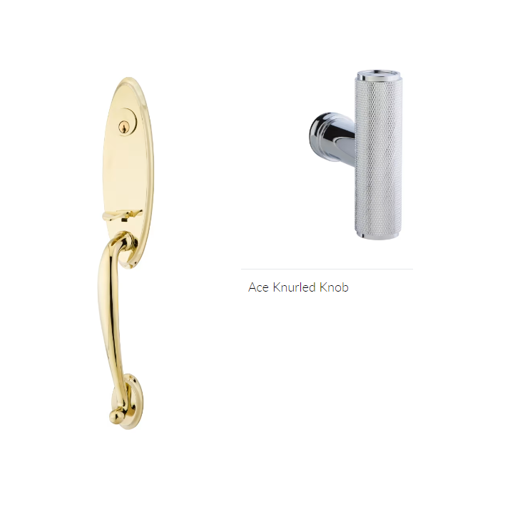 Emtek 4421ACEKN Double Cyl , Marietta Tub Entry , The Ace Knurled Knob - Parent