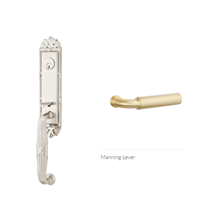 Emtek 4711MNGLH Single Cyl , RibbonandReed Tub Entry , Manning Lever , LH - Parent