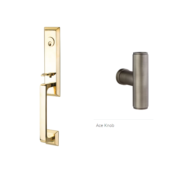 Emtek 4717ACE Single Cyl , Transitional Heritage Monolithic Tub , The Ace Knob - Parent