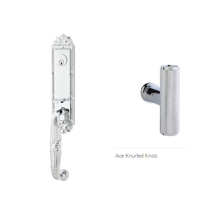 Emtek 4721ACEKN Double Cyl , RibbonandReed Tub Entry , The Ace Knurled Knob - Parent