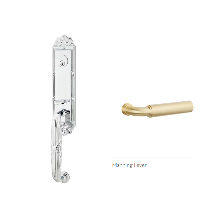 Emtek 4721MNGLH Double Cyl , RibbonandReed Tub Entry , Manning Lever , LH - Parent