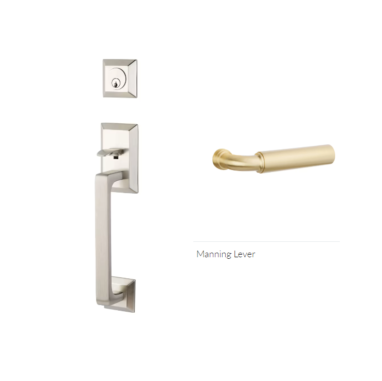 Emtek 4726MNGLH Double Cyl , Transitional Heritage Sectional Tub , Manning Lever , LH - Parent