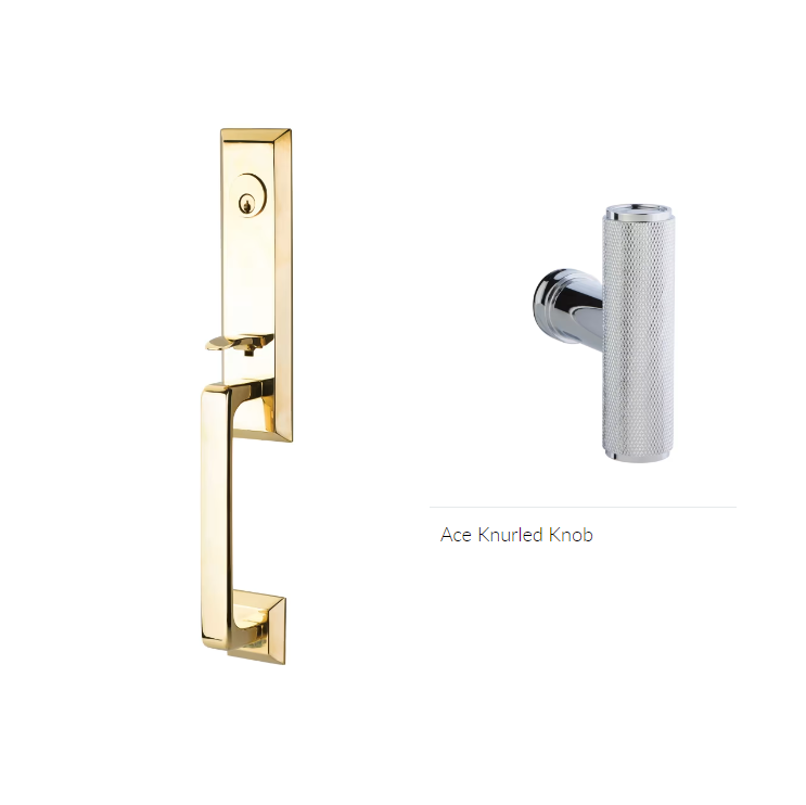Emtek 4727ACEKN Double Cyl , Transitional Heritage Monolithic Tub , The Ace Knurled Knob - Parent