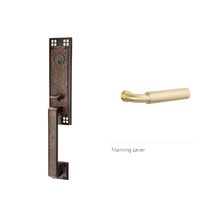Emtek 4801MNGLH Dummy , Arts and Crafts Tub Entry , Manning Lever , LH - Parent