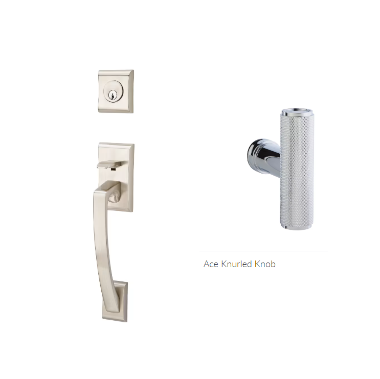 Emtek 4827ACEKN Double Cyl , Ares Tub Entry , The Ace Knurled Knob - Parent