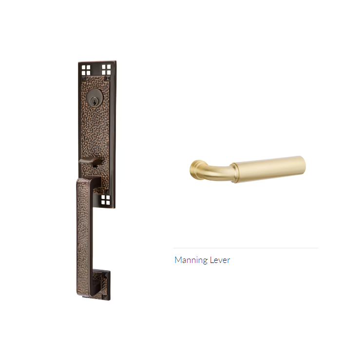 Emtek 4821MNGRH Double Cyl , Arts and Crafts Tub Entry , Manning Lever , RH - Parent