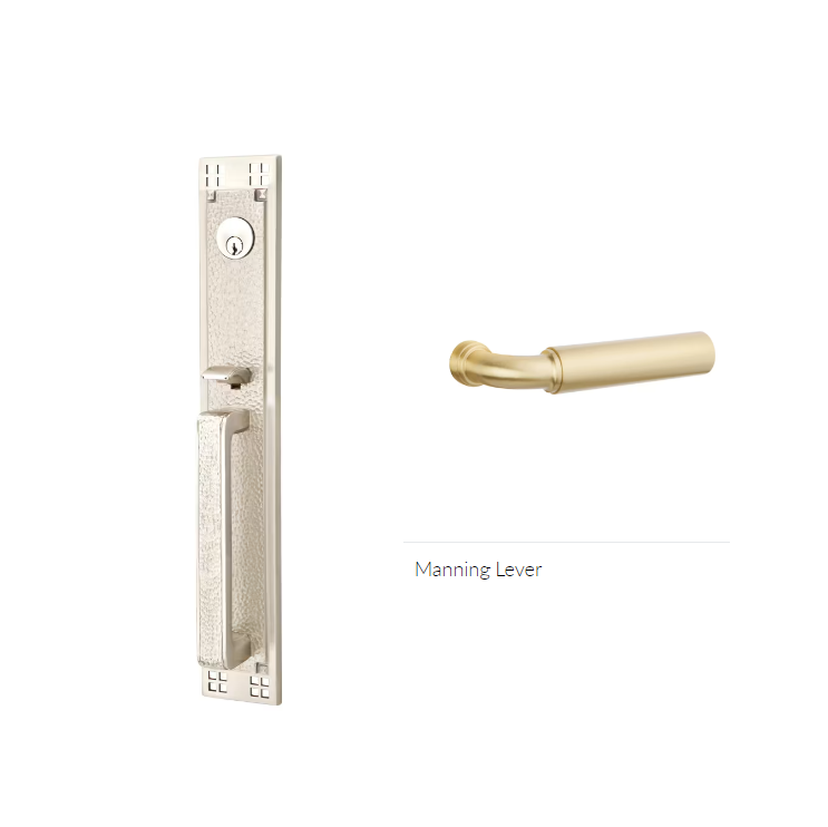Emtek 4812MNGRH Single Cyl , Arts and Crafts Full Length Tub Entry , Manning Lever , RH - Parent