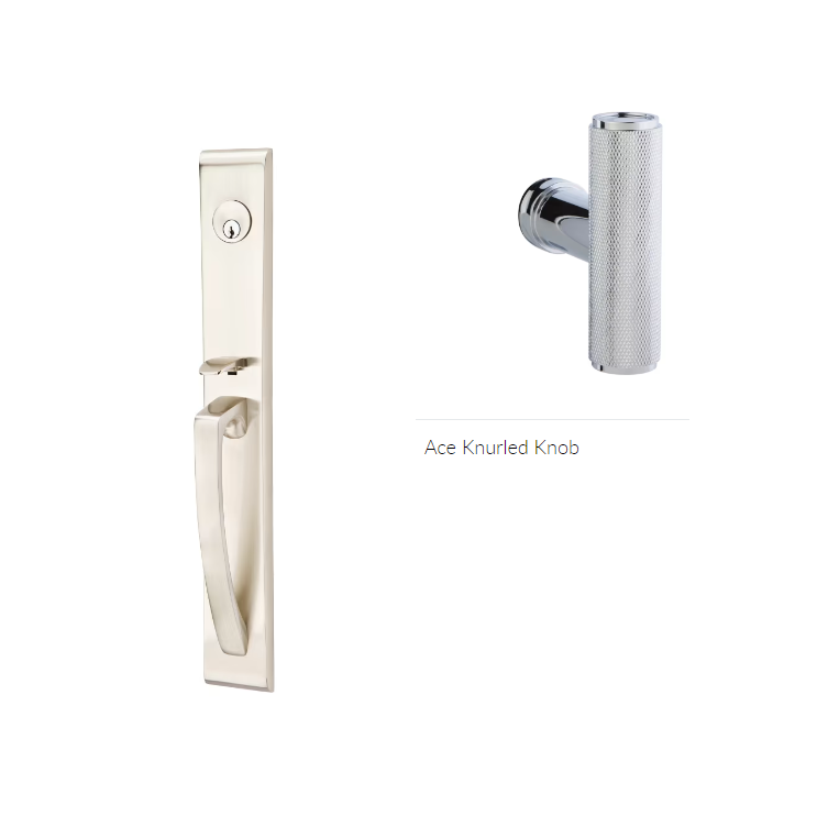 Emtek 4816ACEKN Single Cyl , Orion Tub Entry , The Ace Knurled Knob - Parent