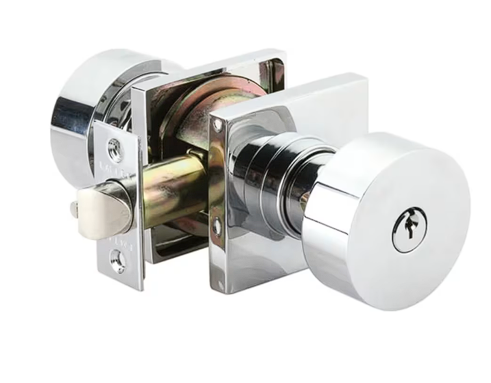 Emtek 5022.KLSUS15.SKUS10B Select Key in Lever , Dummy , Square Rosette , Key in L-Square Stem , Straight Knurled Handle - Parent