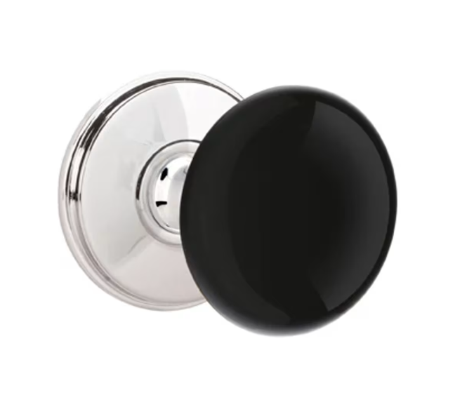 Emtek 5050EB Dummy , Square Rosette , Ebony Porcelain Knob - Parent