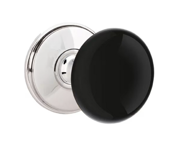 Emtek 5052EB Dummy , Modern Rectangular Rosette , Ebony Porcelain Knob - Parent