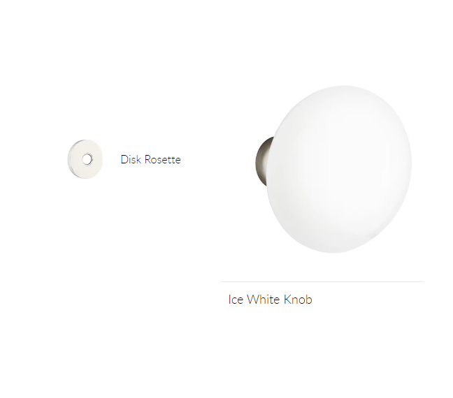 Emtek 5059IW Dummy , Disk Rosette , Ice White Porcelain Knob - Parent
