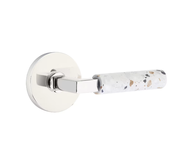Emtek 5109.RASRG.SKSRG.RH Select Passage , Disk Rosette , R-Bar Stem , Straight Knurled Handle RH - Parent