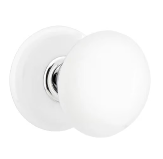 Emtek 5209IW Privacy , Disk Rosette , Ice White Porcelain Knob - Parent