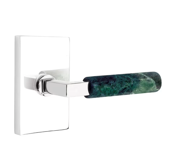 Emtek 5209.LSUS15A.TZLT.RH Select Privacy , Disk Rosette , L-Square Stem , Light Terrazzo Handle , RH - Parent