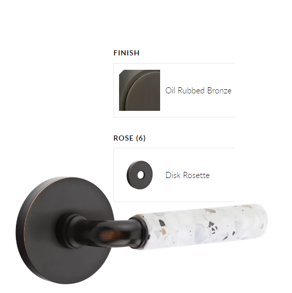Emtek 5209.RA.SK.RH Privacy , Disk Rosette , R-Bar Stem , Straight Knurled Handle RH - Parent
