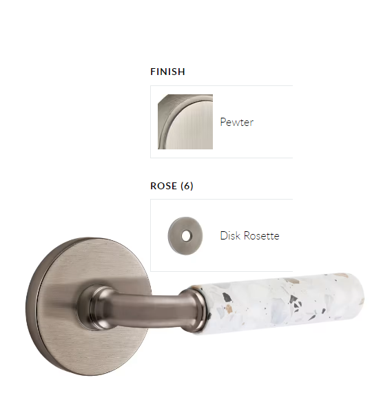 Emtek 5209.RA.SK.RH Privacy , Disk Rosette , R-Bar Stem , Straight Knurled Handle RH