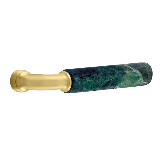 Emtek 8131.RAUS26.MRGN.RH Select Passage , Quincy Rosette , R-Bar Stem , Green Marble Handle , RH