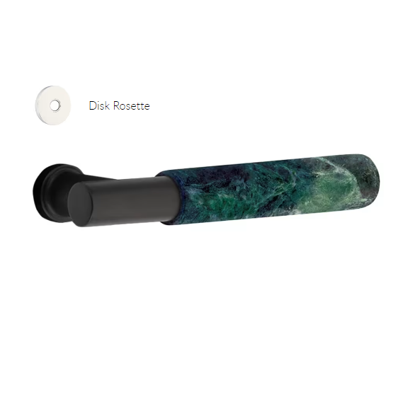 Emtek 5109.TAUS26.MRGN.RH Select Passage , Disk Rosette , T-Bar Stem , Green Marble Handle , RH