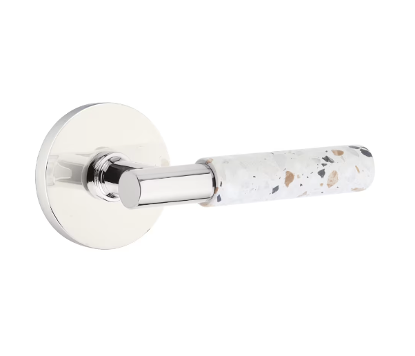 Emtek 5109.TAUS26.TZLT.RH Select Passage , Disk Rosette , T-Bar Stem , Light Terrazzo Handle , RH
