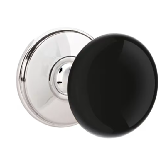 Emtek 5210EB Privacy , Square Rosette , Ebony Porcelain Knob - Parent