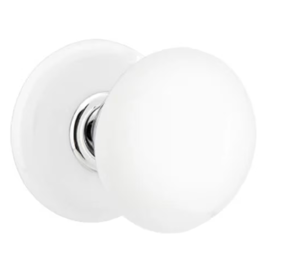 Emtek 5210IW Privacy , Square Rosette , Ice White Porcelain Knob - Parent