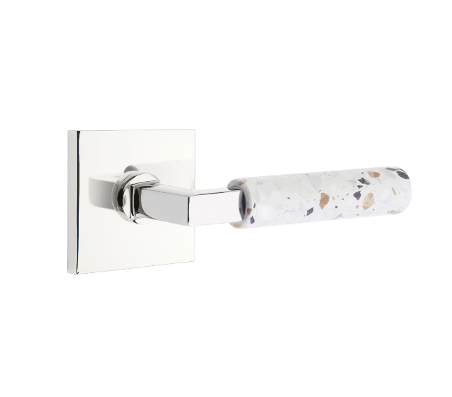 Emtek 5210.TAUS15.TZLT.RH Select Privacy , Square Rosette , T-Bar Stem , Light Terrazzo Handle , RH - Parent
