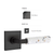 Emtek 5210.LSUS19.TZLT.RH Select Privacy , Square Rosette , L-Square Stem , Light Terrazzo Handle , RH