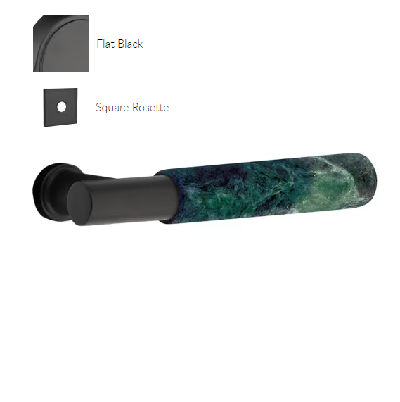 Emtek 5210.TAUS19.MRGN.LH Select Privacy , Square Rosette , T-Bar Stem , Green Marble Handle , LH