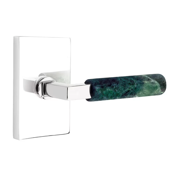 Emtek 5326.LSUS14.TZLT.RH Select Privacy , Urban Modern Rosette , L-Square Stem , Light Terrazzo Handle , RH - Parent