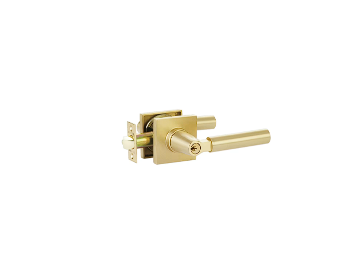 Emtek 5362.KLSUS3NL.FAUS19.LH Select Key in Lever , Two-Point Lockset , Dummy Pair , Modern Rectangular Plate , Key in L-Square Stem , Faceted Handle , LH - Parent