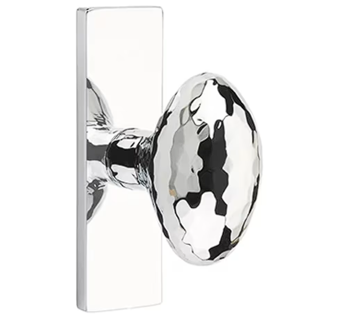 Emtek 5607HE Privacy , Stretto 1.5" x 5" , Hammered Egg Knob - Parent