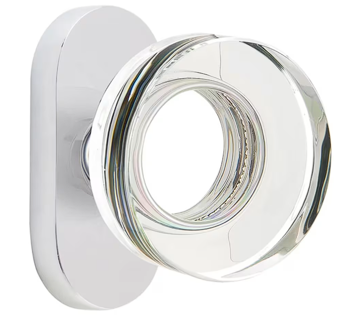 Emtek 5801MDC Passage , Oval Stretto 1.5" x 3" , Modern Disc Glass Knob - Parent
