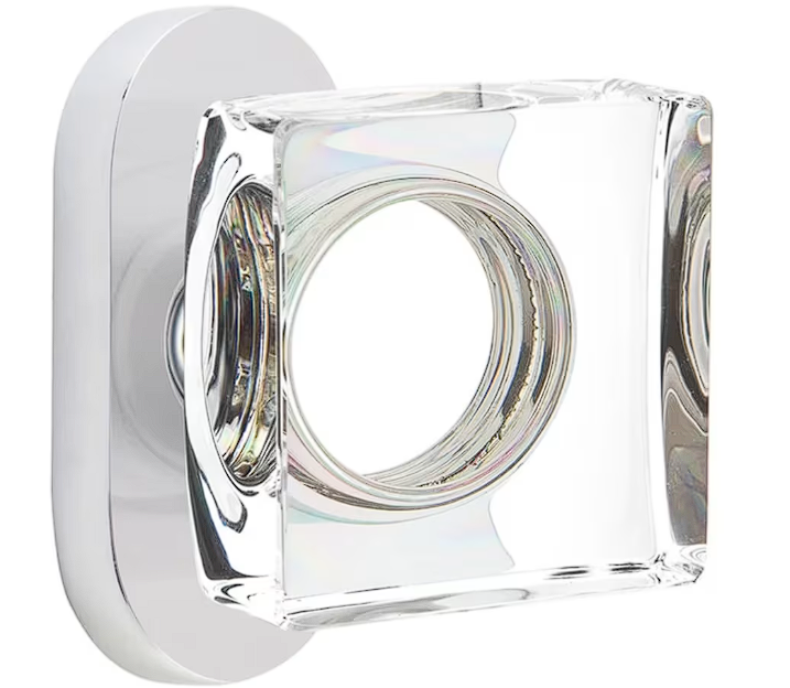 Emtek 5801MSC Passage , Oval Stretto 1.5" x 3" , Modern Square Glass Knob - Parent