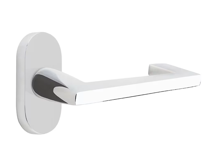 Emtek 5803AGRH Dummy , Pair , Oval Stretto 1.5" x 3" , Argos Lever , RH - Parent