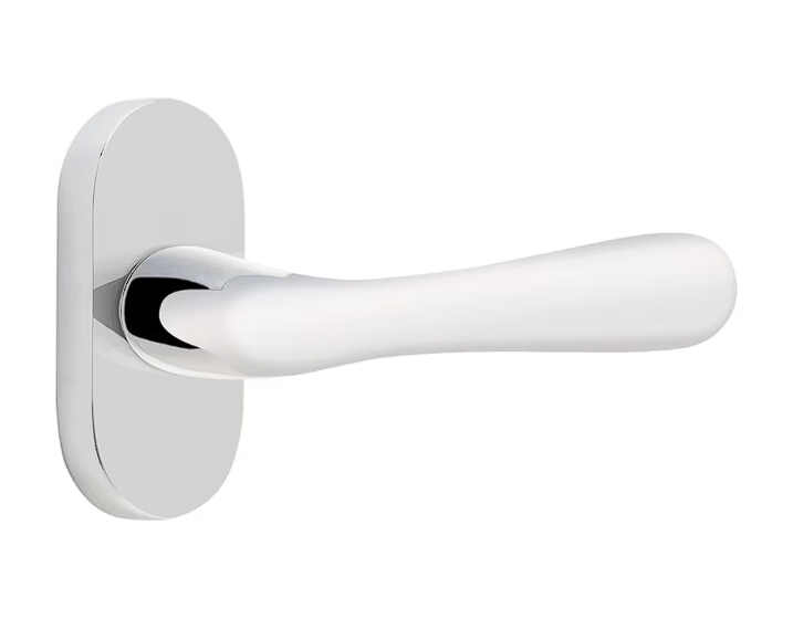 Emtek 5803BARH Dummy , Pair , Oval Stretto 1.5" x 3" , Basel Lever , RH - Parent