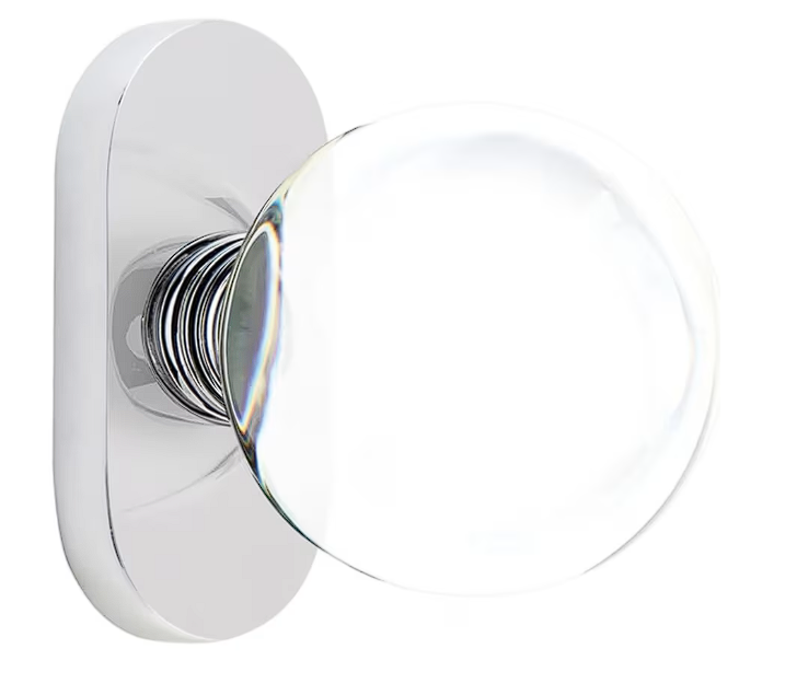Emtek 5803BL Dummy , Pair , Oval Stretto 1.5" x 3" , Bristol Glass Knob - Parent