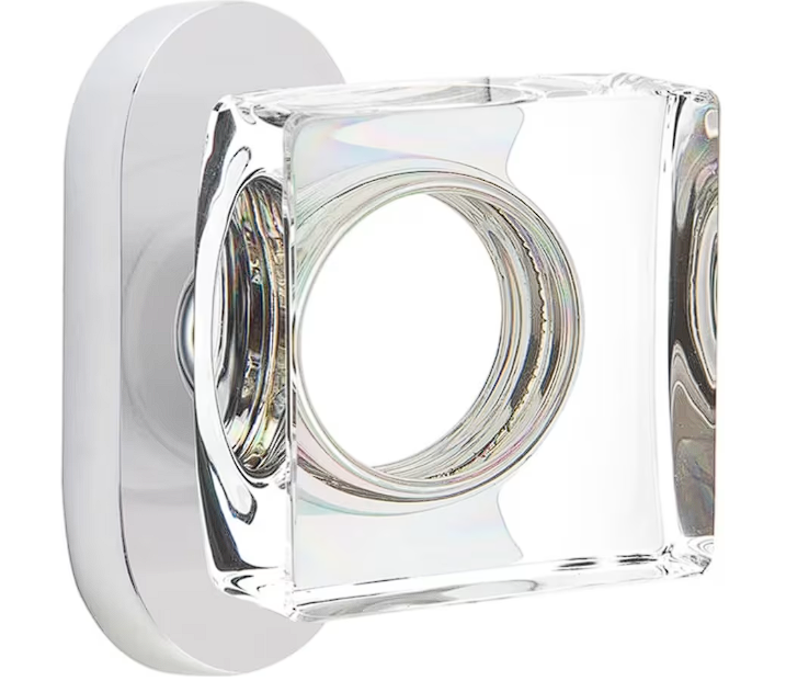 Emtek 5803MSC Dummy , Pair , Oval Stretto 1.5" x 3" , Modern Square Glass Knob - Parent