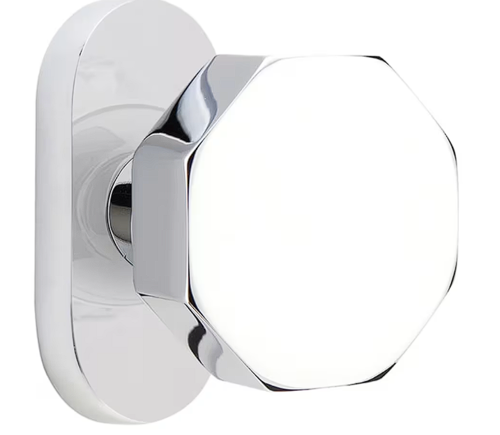 Emtek 5803OCT Dummy , Pair , Oval Stretto 1.5" x 3" , Octagon Knob - Parent