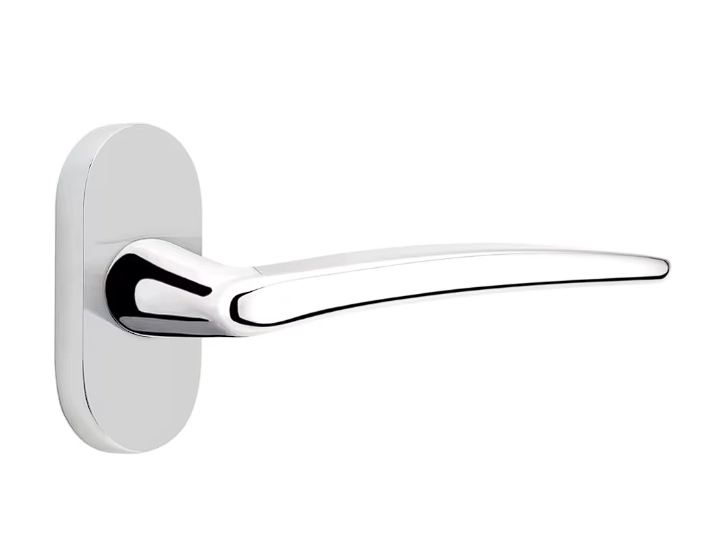 Emtek 5803POSLH Dummy , Pair , Oval Stretto 1.5" x 3" , Poseidon Lever , LH - Parent