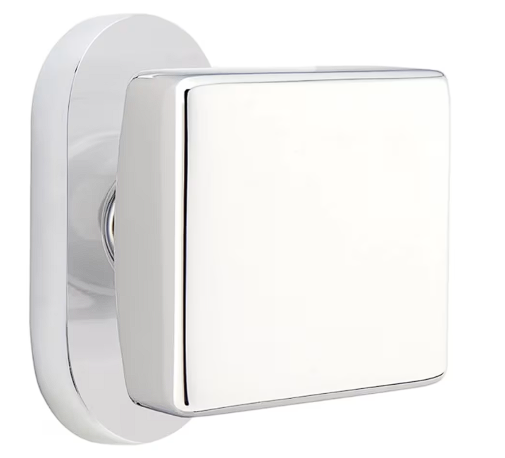 Emtek 5803SQU Dummy , Pair , Oval Stretto 1.5" x 3" , Square Knob - Parent