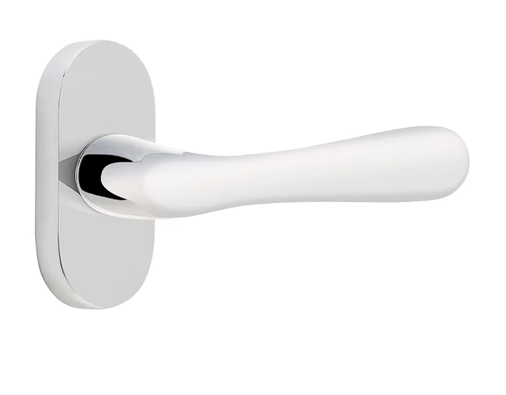 Emtek 5804BALH Dummy , Single Sided , Oval Stretto 1.5" x 3" , Basel Lever , LH - Parent