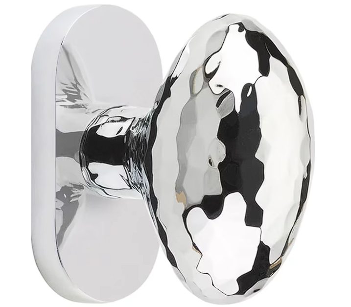 Emtek 5804HE Dummy , Single Sided , Oval Stretto 1.5" x 3" , Hammered Egg Knob - Parent