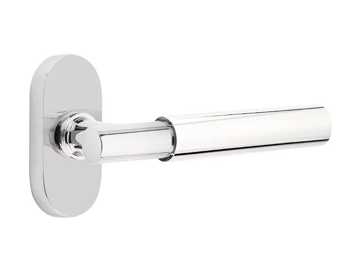 Emtek 5804MYLRH Dummy , Single Sided , Oval Stretto 1.5" x 3" , Mercury Lever , RH - Parent