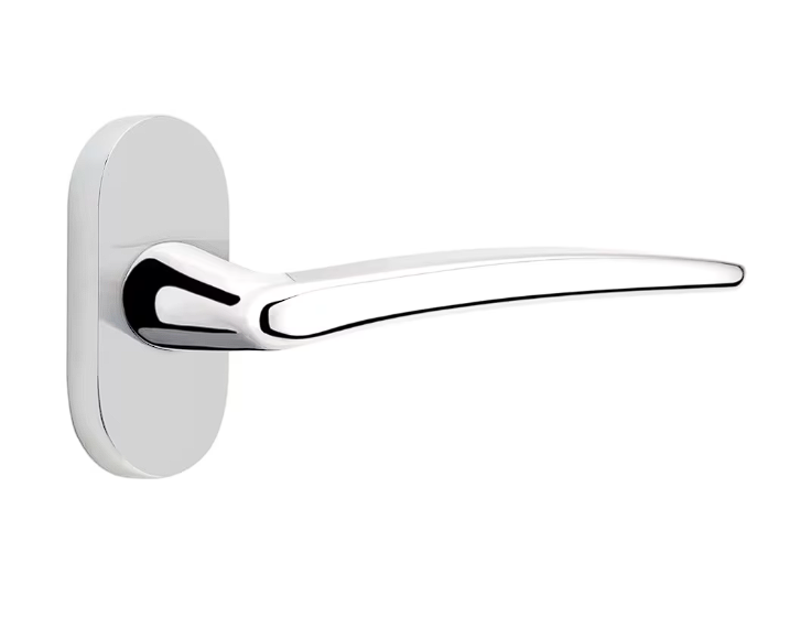 Emtek 5804POSLH Dummy , Single Sided , Oval Stretto 1.5" x 3" , Poseidon Lever , LH - Parent
